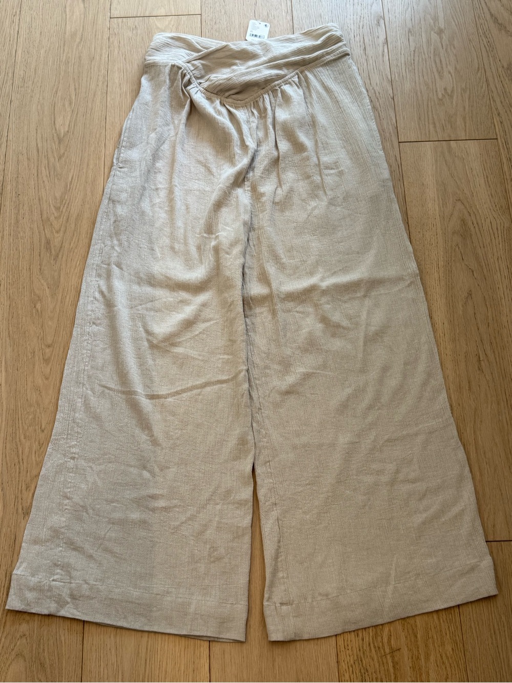 Free People Pack Me Up Trousers Linen Cotton Blend Wide Leg Boho Rare Bohemian - Picture 4 of 7